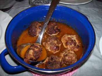 Amsterdam winter dinner of meatballs