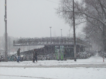 bicycle parking lot in Amsterdam, Holland, the Netherlands
