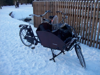 modified baby seat bicycle in Amsterdam, the Netherlands